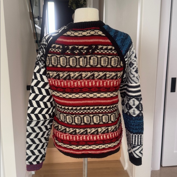 DESIGUAL Multicolor Geometric Zip-Up Sweater Cardigan Jacket M - Picture 4 of 8